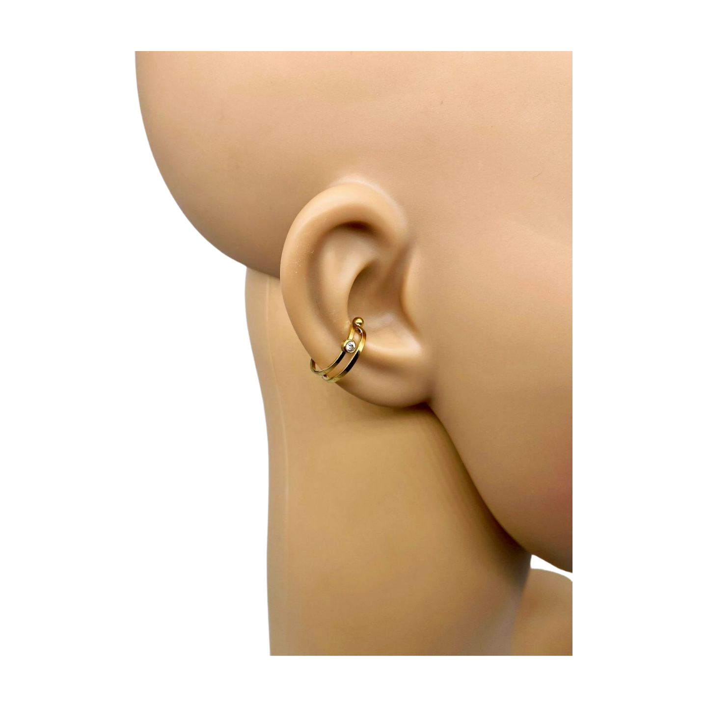 Gouden Earcuff | Diamanten steentje | Stainless steel | Day & Eve